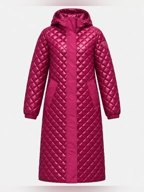 Pajar Canada Peridot Diamond Quilted Longline Hooded Shacket Pink Size S
